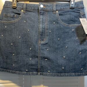 No Boundaries Blue Star-Studded Mini Skirt